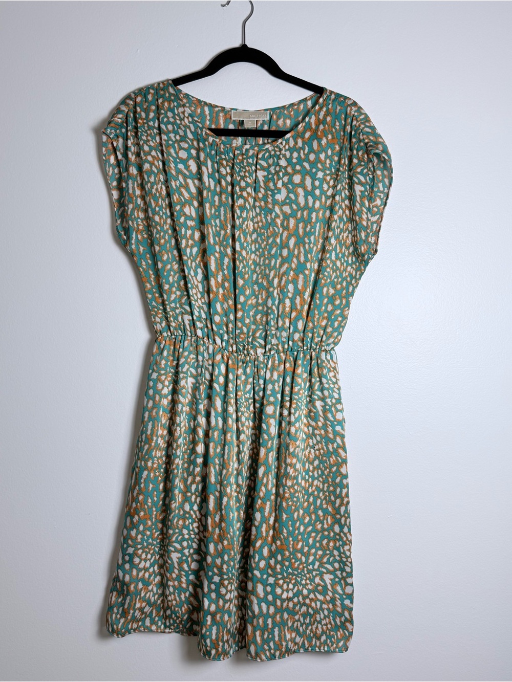Michael Kors Teal and Orange Animal-Print Mini Dress
